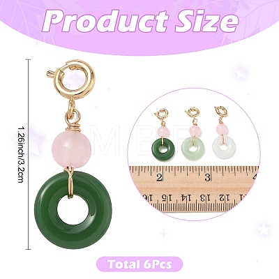6Pcs 3 Styles Glass Pendant Decorations HJEW-YW00552-1