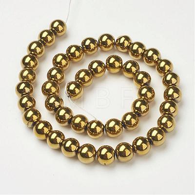 Non-Magnetic Synthetic Hematite Beads Strands G-G091-10mm-1-1
