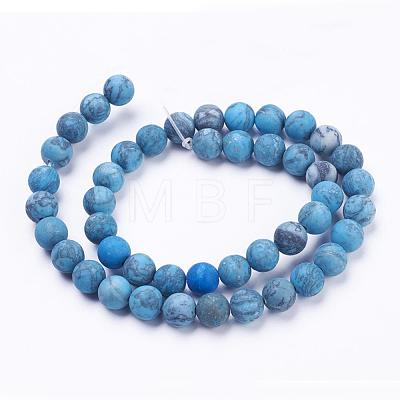 Dyed Natural Map Stone/Picasso Stone/Picasso Jasper Beads Strands G-F520-52-8mm-1