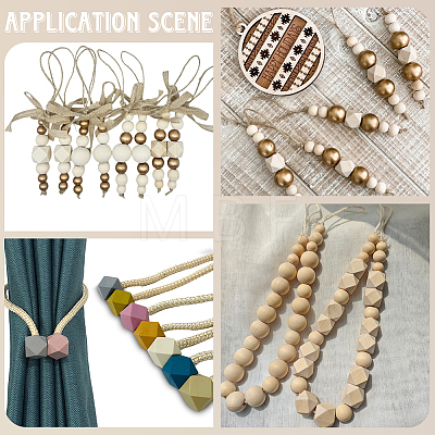 100Pcs Unfinished Wood Faceted Cube Beads WOOD-PA0001-75A-1