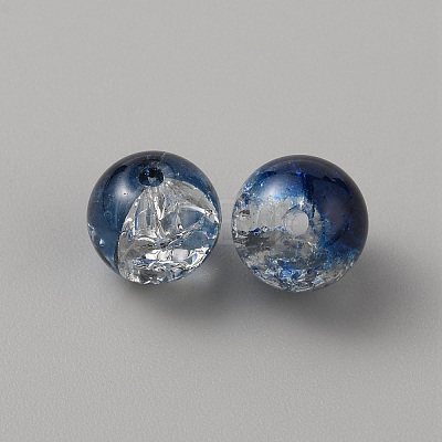 Two Tone Transparent Crackle Glass Beads LS-GLAA-WH0038-15G-1