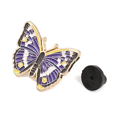Butterfly Alloy Enamel Lapel Pin Backs JEWB-P057-04B-G-1