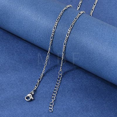 Brass Figaro Chain Necklaces for Women NJEW-B157-02P-1