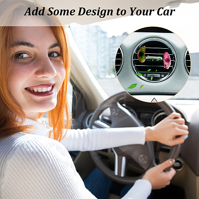 6Pcs 6 Styles Natural Agate Car Air Vent Clips HJEW-OC00061-1