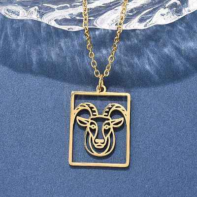 304 Stainless Steel Necklace LS-NJEW-D330-01G-10-1