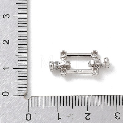 925 Sterling Silver Micro Pave Clear Cubic Zirconia Fold Over Clasps SE-CBAF1B0-04P-1