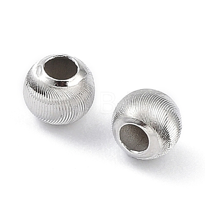 Rhodium Plated 925 Sterling Silver Beads STER-K173-01A-P-1