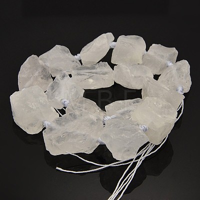 Natural Gemstone Quartz Crystal Rough Nuggets Bead Strands G-E219-06-1