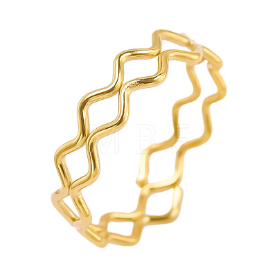 304 Stainless Steel Wave Round Ring LS-FX7669-2-1