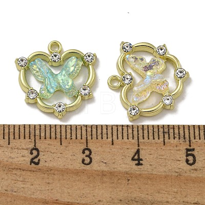 Rack Plating Alloy Rhinestone Pendants PALLOY-F312-07G-1