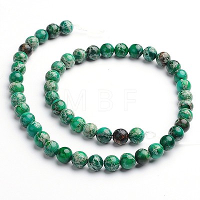 Dyed & Heated Natural Imperial Jasper Round Bead Strands G-M274-07-6mm-1