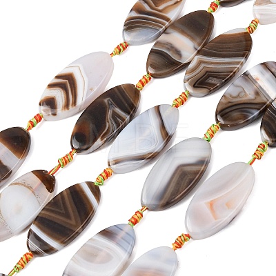 Natural Banded Agate Beads Strands G-F825-A01-01C-1