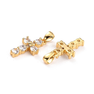 Brass Micro Pave Cubic Zirconia Pendant LS-ZIRC-P089-21G-1