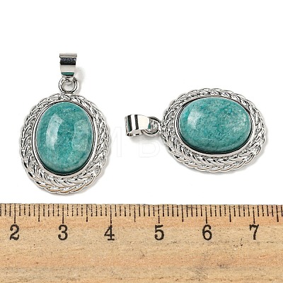 Natural Amazonite Oval Pendants G-B079-02P-04-1