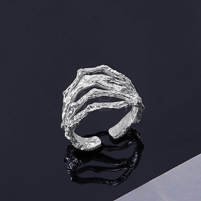 SHEGRACE Rhodium Plated 925 Sterling Silver Branch Rings JR832A-1