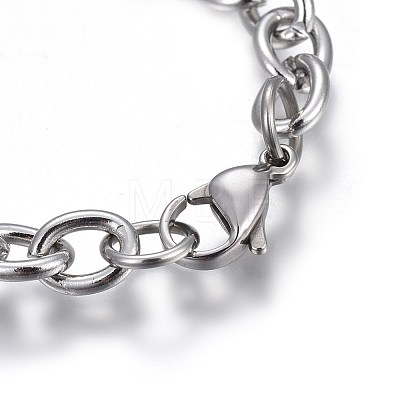 304 Stainless Steel Charm Bracelets BJEW-L637-23-P-1