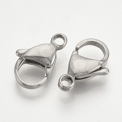 304 Stainless Steel Lobster Claw Clasps STAS-T029-15-1