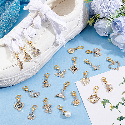 20Pcs 10 Styles Alloy Rhinestone Shoe Charms HJEW-ME00151-1
