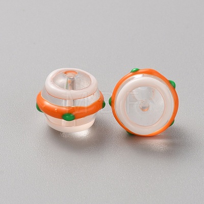 Transparent Painted Glass Beads GLAA-WH20007-01A-1