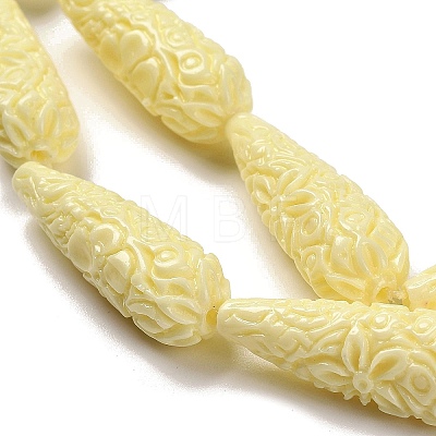 Synthetic Coral Carved Beads Strands CORA-C003-09A-01-1