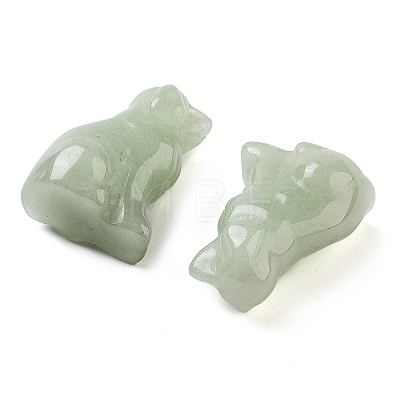 Natural Green Aventurine Carved Dog Figurines DJEW-L023-A06-1