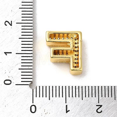 Brass Micro Pave Clear Cubic Zirconia Charms ZIRC-C009-01G-F-1