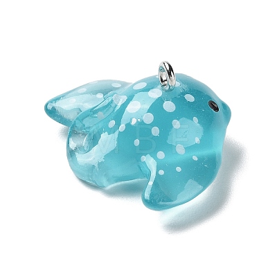 Sea Animal Theme Transparent Resin Pendants X-RESI-D071-04I-1