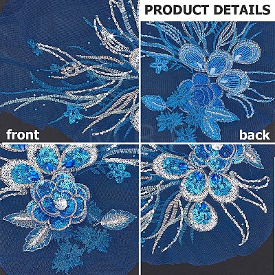 3D Flower Polyester Embroidery Sew on Flower Appliques PATC-WH0008-24B-1