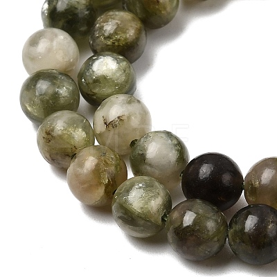 Natural Green Lepidolite Beads Strands G-K350-B01-6mm-1