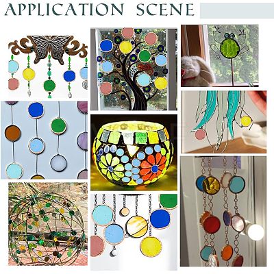 30Pcs Colored Glass Mosaic Tiles DIY-OC0009-45F-1