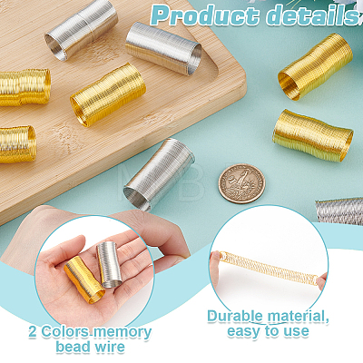 2 Bags 2 Colors Brass Memory Wire FIND-GA0006-69-1