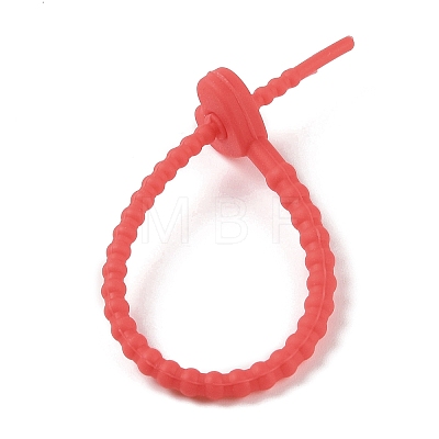 Heart Shape Silicone Cable Zip Ties AJEW-C034-02F-1