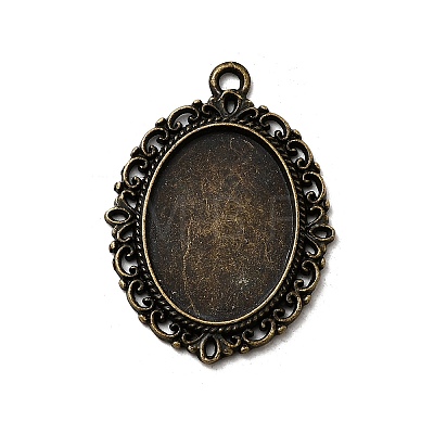 Tibetan Style Alloy Pendant Cabochon Settings TIBE-T003-09AB-NR-1