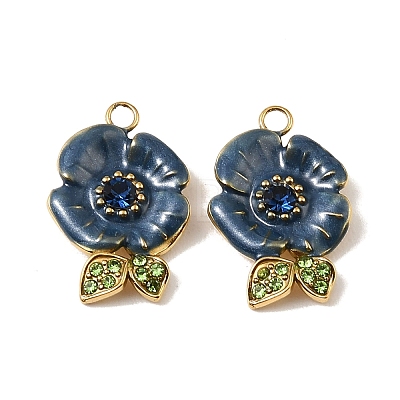 304 Stainless Steel Enamel Pendants STAS-I371-24G-03-1