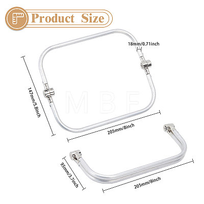 Aluminium Alloy Tube Purse Frames DIY-WH0569-58B-1