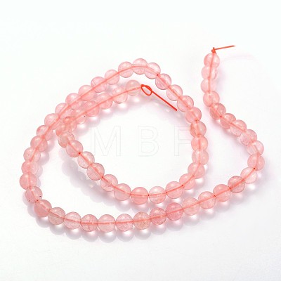 Cherry Quartz Glass Beads Strands X-GSR6mmC054-1