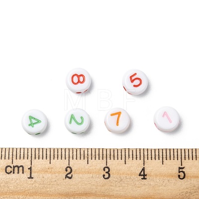 Opaque Acrylic Flat Round Beads SACR-Q100-M034-1