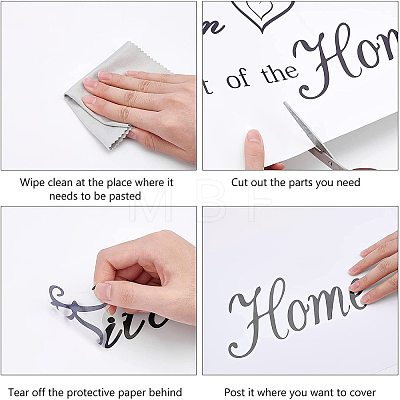 Rectangle with Word PVC Wall Stickers DIY-WH0228-130-1