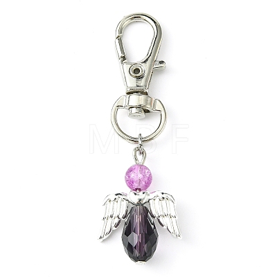 Angel Glass Pendant Decoration HJEW-JM01557-1