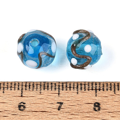 Handmade Gold Sand Lampwork Beads LAMP-N038-01B-1