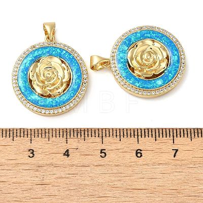 Rack Plating Brass Micro Pave Cubic Zirconia Pendants KK-P268-11B-G-1
