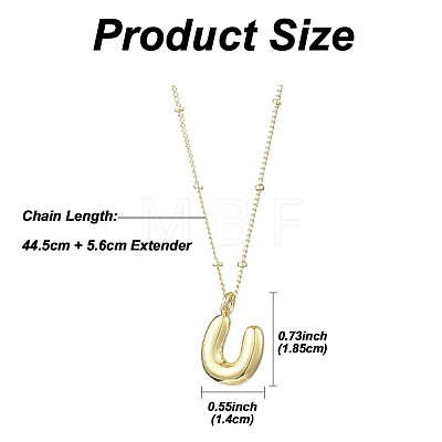 1Pc Initial Letter Brass Pendant Necklaces NJEW-YW0001-24U-1