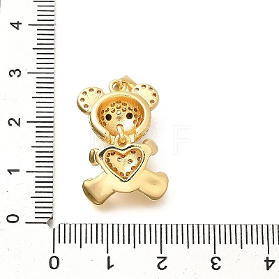 Rack Plating Brass Micro Pave Clear Cubic Zirconia Pendants KK-M309-39C-G-1