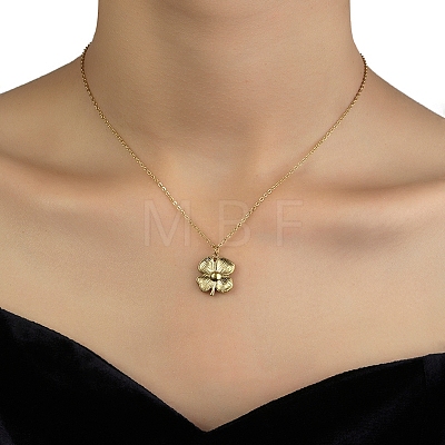 201 Stainless Steel Pendant Necklaces for Women NJEW-D055-07G-1