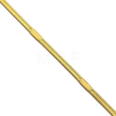 Ion Plating(IP) 304 Stainless Steel Flat Snake Chain Necklaces NJEW-P285-05G-1