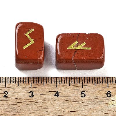 Rectangle Natural Red Jasper Rune Stones G-Z059-01M-1