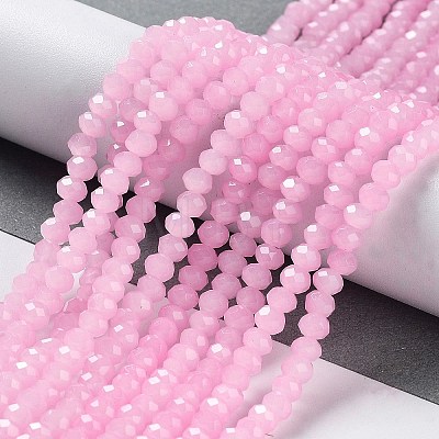 Baking Painted Imitation Jade Glass Bead Strands DGLA-A034-J4MM-A26-1