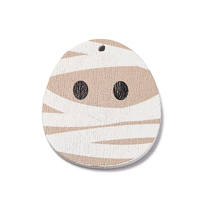 Single Face Printed Wood Pendants WOOD-B009-01G-1