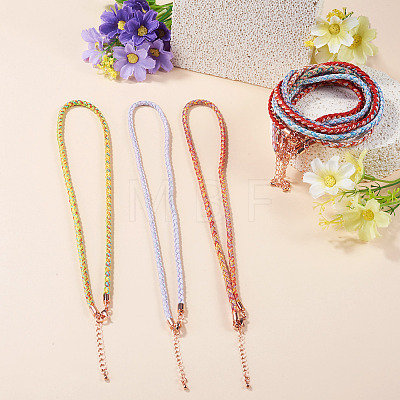 8Pcs 8 Colors 3.5MM Round Nylon Cotton Cord Necklace Making NJEW-TA0001-26RG-1