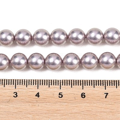 Frosted Glass Pearl Beads Strands GLAA-A044-08A-11-1